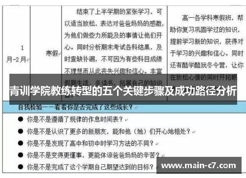 青训学院教练转型的五个关键步骤及成功路径分析
